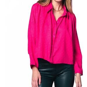 NEW THE SHIRT long sleeve hayden shirt in hot pink